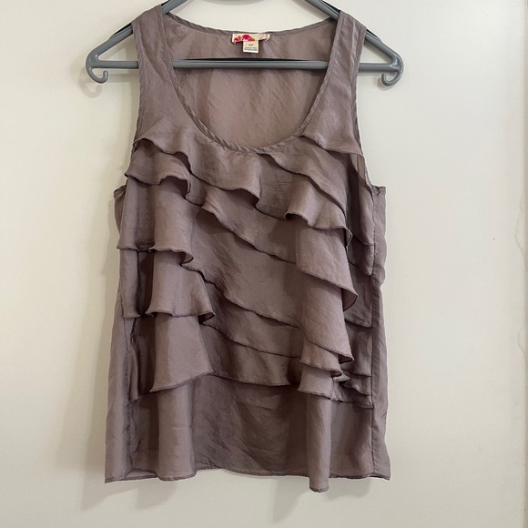 Women Small Silk Y2K Whimsical Top Tiered Ruffles Fairy Boho Coquette Retro. - Picture 1 of 6